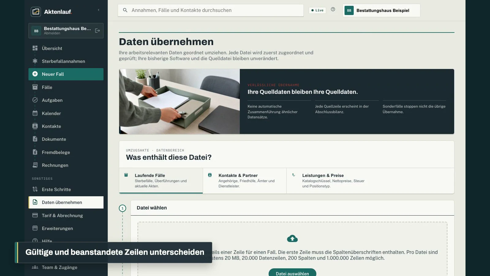 Vorschau des Tutorials Falldaten exportieren und strukturiert importieren
