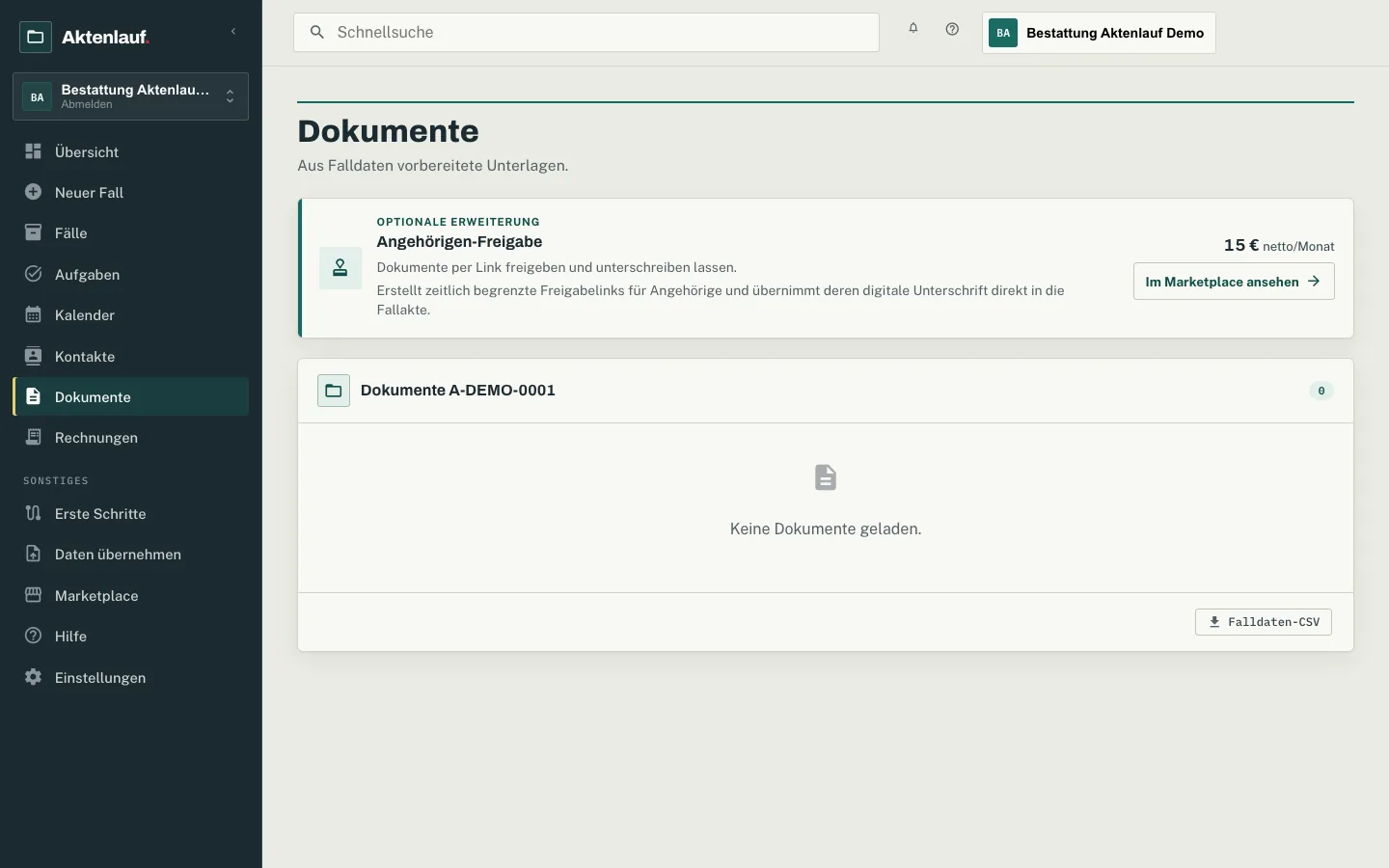 Dokumente + Freigabe/Unterschrift